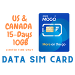 MOGO Global Data SIM Card | 15-Days 10GB US & Canada Data Pack | As low as $1.80/GB
