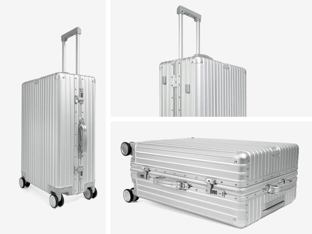 ebbly aluminum luggage silver-different angles